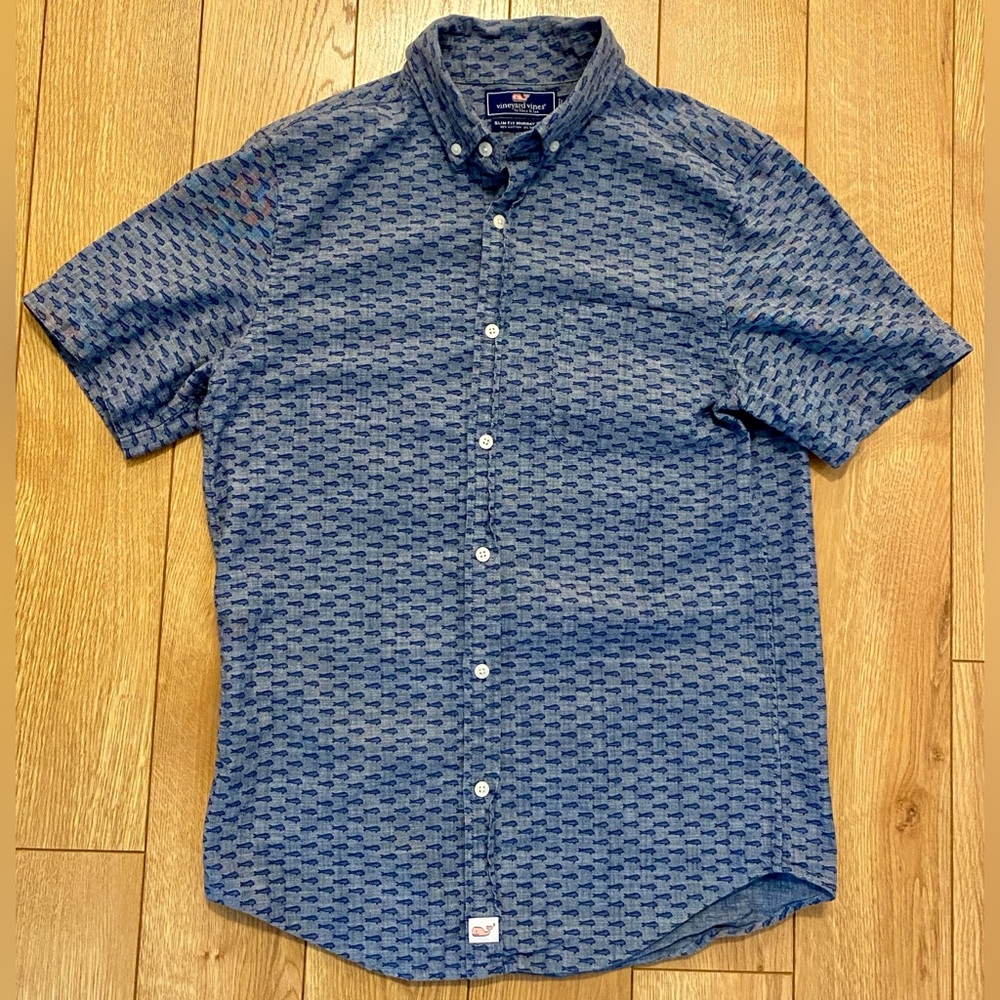 Vineyard Vines Slim Fit Fish Print Murray Shirt – Size Small